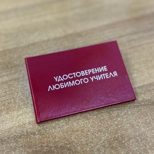 Удостоверение любимого учителя