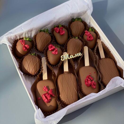 Набор эскимо кейкпопс и клубники в шоколаде 🍫