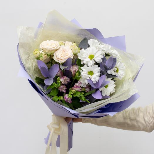 Ramo de crisantemo arbusto, rosa y alstroemeria. Art.227