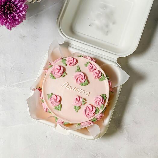 Bento cake for mom with flowers