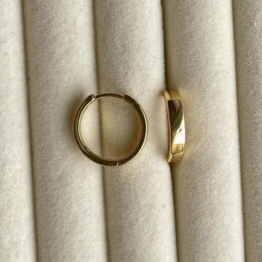 Round gold earrings