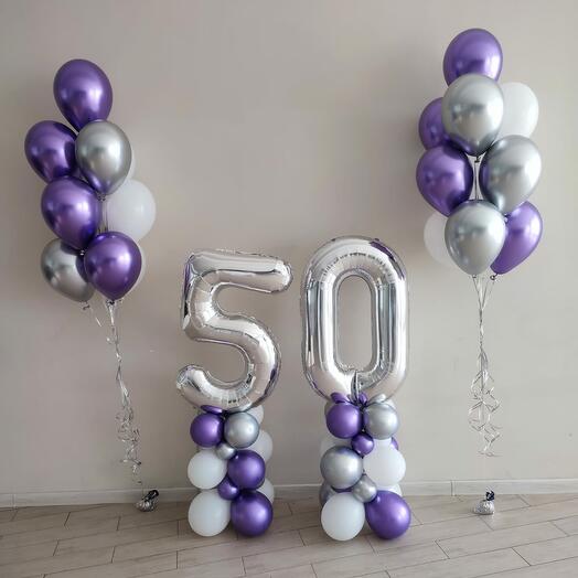 Шары хром на юбилей 50лет
