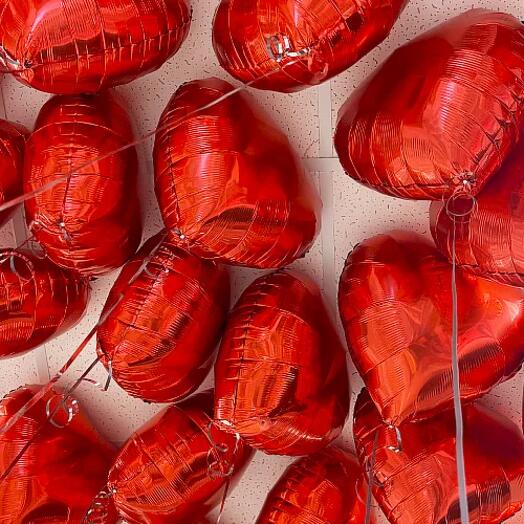 Шары под потолок сердца 15 шт на 14 февраля, день Влюблённых