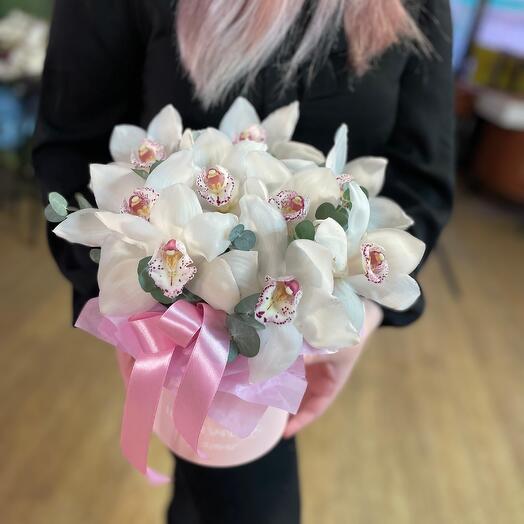 🌷Цветы в коробке «Струны сердца» из орхидей