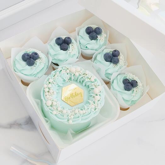 Набор бенто торт и капкейки "Happy birthday"
