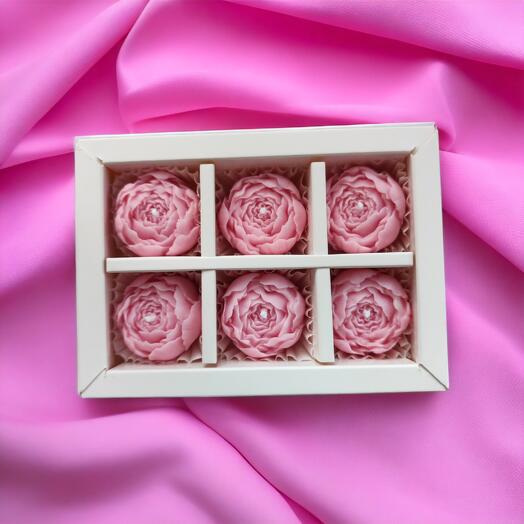 Набор свечей пионов 6 шт