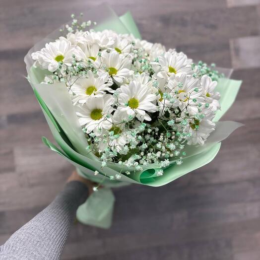 Ramo mágico de crisantemo arbusto y gypsophila