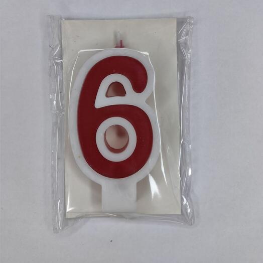 Цифра 6 красная