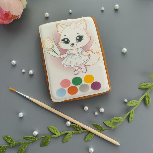 Пряник раскраска с кисточкой