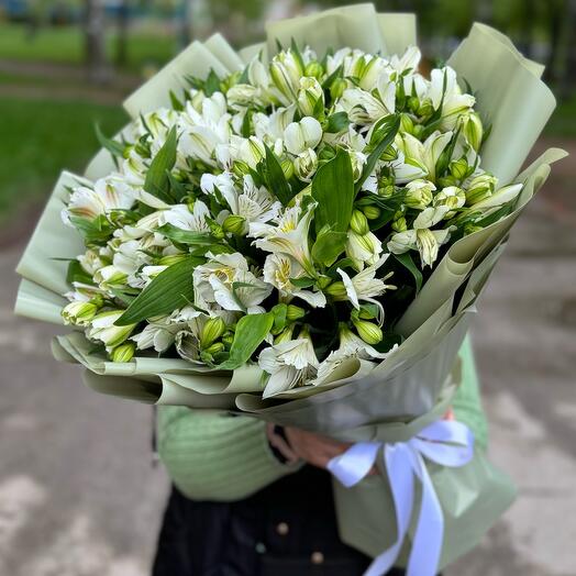 ✅Букет из 19 белых альстромерий