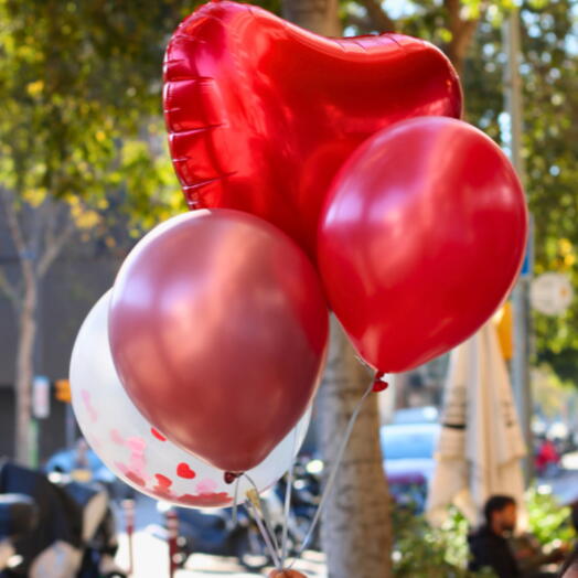 Bouquet de 4 Globos con Helio – «For My Love»