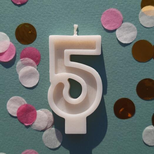 Натуральная свеча для торта ручной работы 5