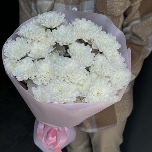 Букет из белых кустовых хризантем 🌸