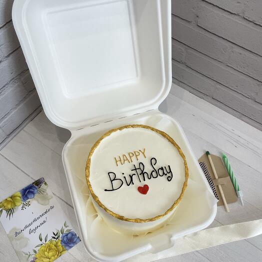 Бенто-торт с золотом «Happy birthday