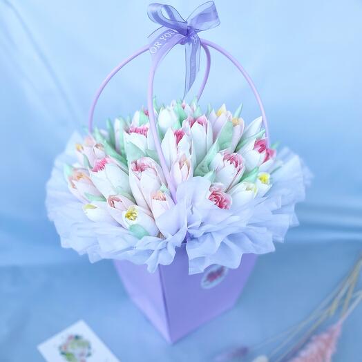 Букет тюльпанов из зефира