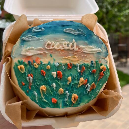 Бенто-торт со сложным рисунком