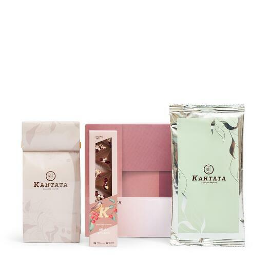Подарочная коробка чай, кофе и шоколад «Кофе и жасмин», Кантата