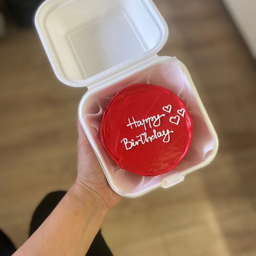 Бенто торт красный happy birthday