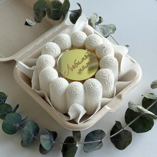 Муссовый бенто торт белый «Любимой маме»