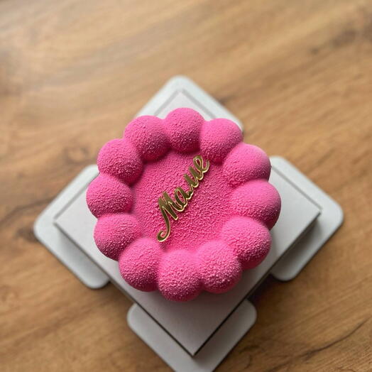 Муссовый бенто торт цветочек розовый маме на 8 марта