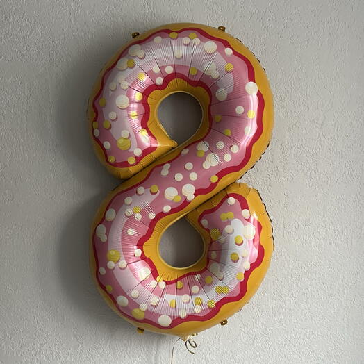 Шар цифра «8» с гелием (пончик)