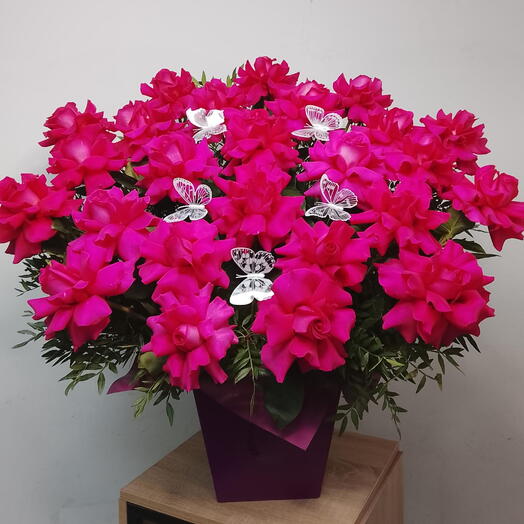 Французские розы в коробке