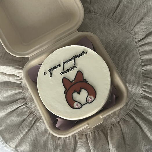 Бенто торт с рисунком корги