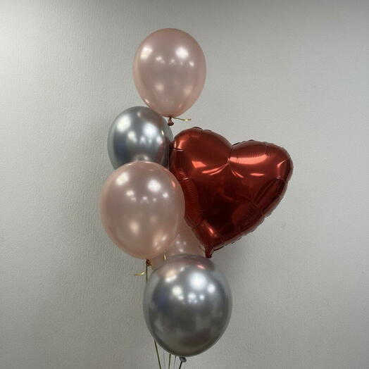 Сет из 5 шаров с сердцем