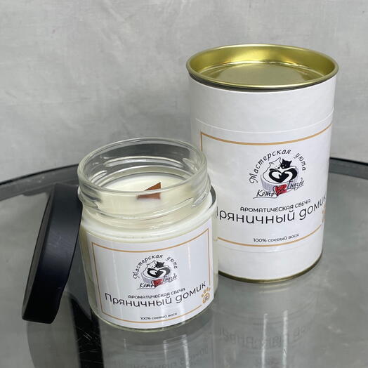 Ароматическая свеча Пряничный домик новогодний аромат