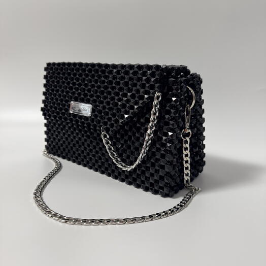 Сумка из бусин чёрная. Клатч