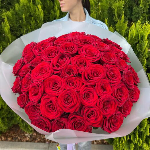 Букет из 51 красной розы 😘😍