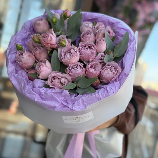 «Лавандовый рай» букет из кустовой розы 💕