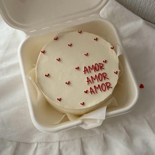 Бенто-торт «Amor», торт любимому человеку, подарок на 14 февраля