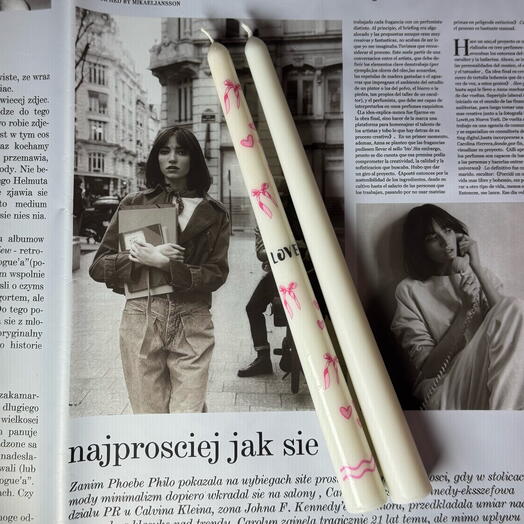 Свечи с росписью бантик