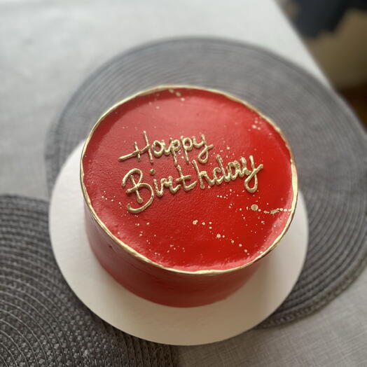 Бенто-торт красный «happy birthday»