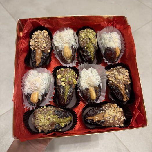 Королевские Финики в бельгийском шоколаде CALLEBAUT с начинками, 10 шт