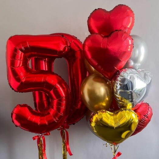 Воздушные шары на 50 лет "Ягода малина"