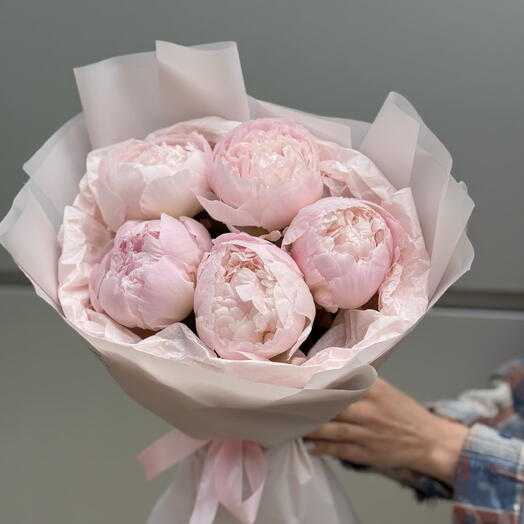 💗Пионы💗 нежно розовые «Зефирные шарики» 5 шт
