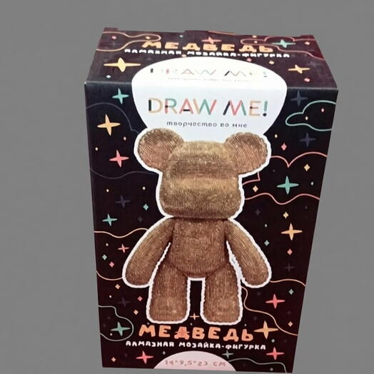 «Подарок с душой: алмазная мозаика-фигурка „Медведь, DRAW ME!»