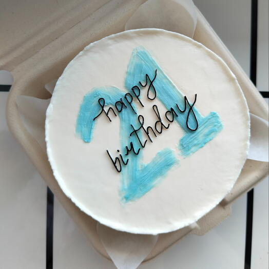Бенто Happy Birthday с голубой цифрой