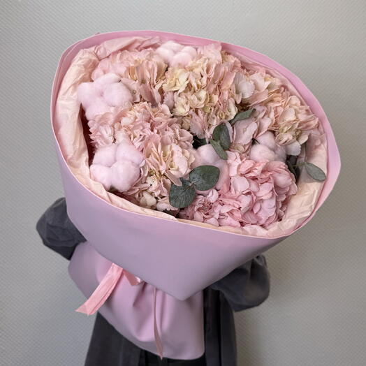 Зефирка 🎀 💫/ гортензия розовая и хлопок 🩷