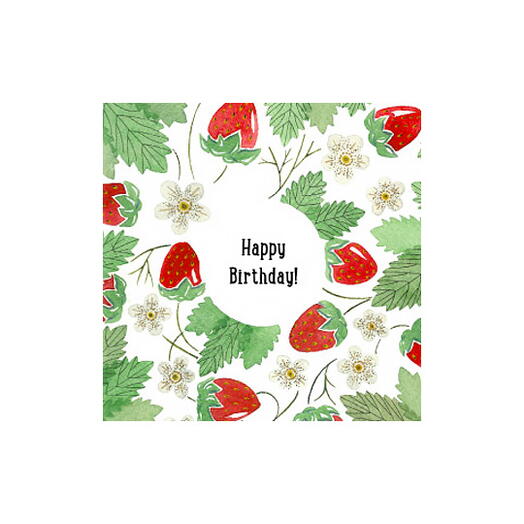 Авторская открытка Happy Birthday Клубнички