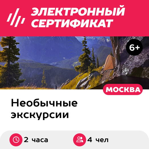 Подарочный сертификат Экскурсия В Тишине и Большая Страна, 2 взрослых и 2 детей, будни (2 часа)