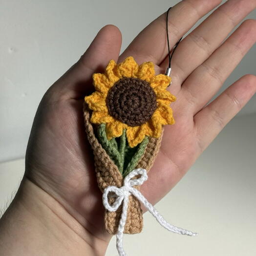 Брелок подсолнух в кулечке💛