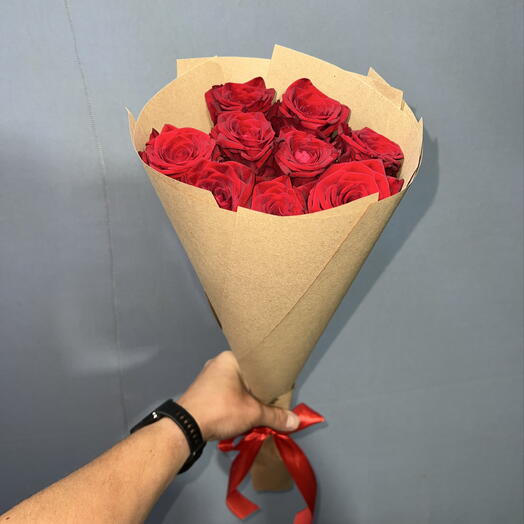 🌹9 ШИКАРНЫХ КРАСНЫХ РОЗ В КРАФТЕ🌹