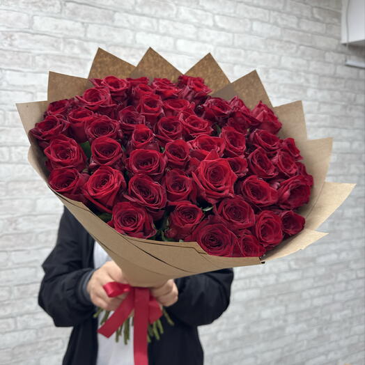 51 красная в крафте 🌹🌹🌹
