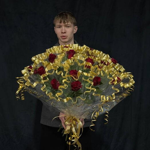 Букет из красных роз " Бригада"