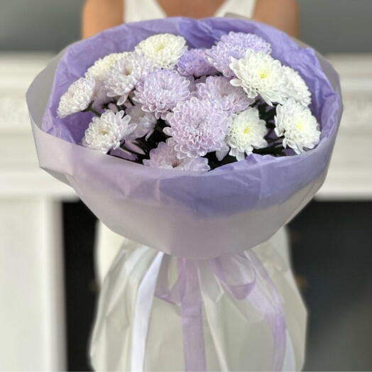Пышные лавандовые хризантемы 💜 WOW букет