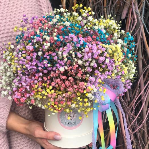 Box of colored baby's breath