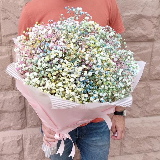 Bouquet of rainbow gypsophila
